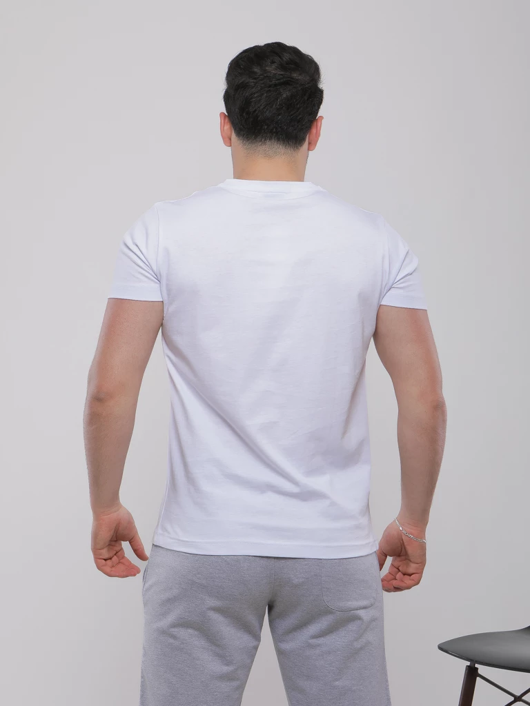 T-SHIRT EN COTON À COL V