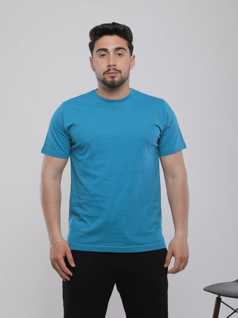 T-SHIRT BASIQUE EN COTON À COL ROND