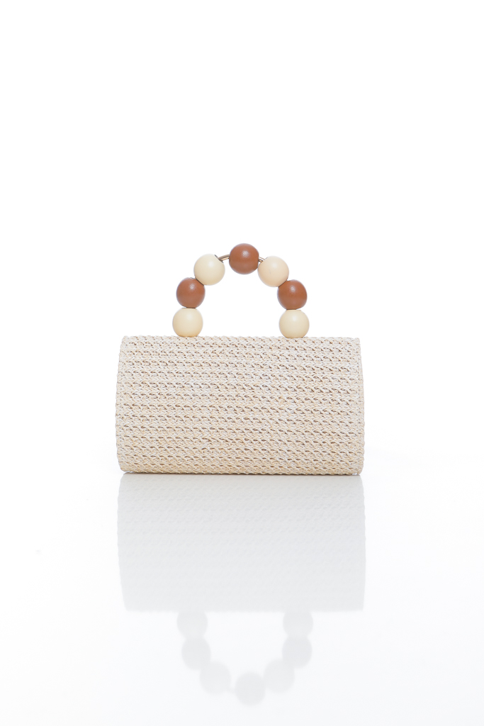 SAC À MAIN TRESSÉ À PERLES