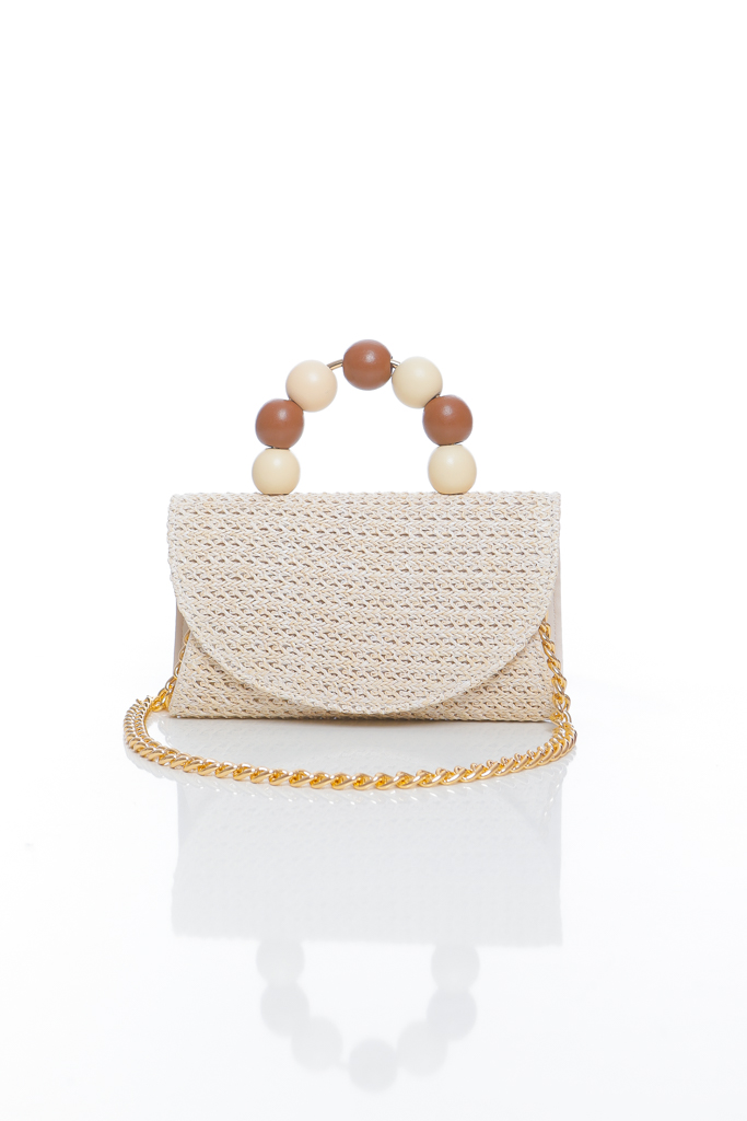 SAC A MAIN AVEC BANDOULIERE EN CHAINE METALLIQUE