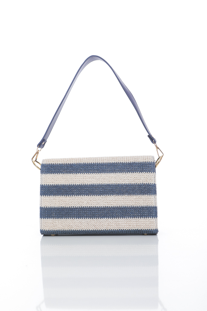 SAC À MAIN RECTANGULAIRE À RAYURES HORIZONTALES