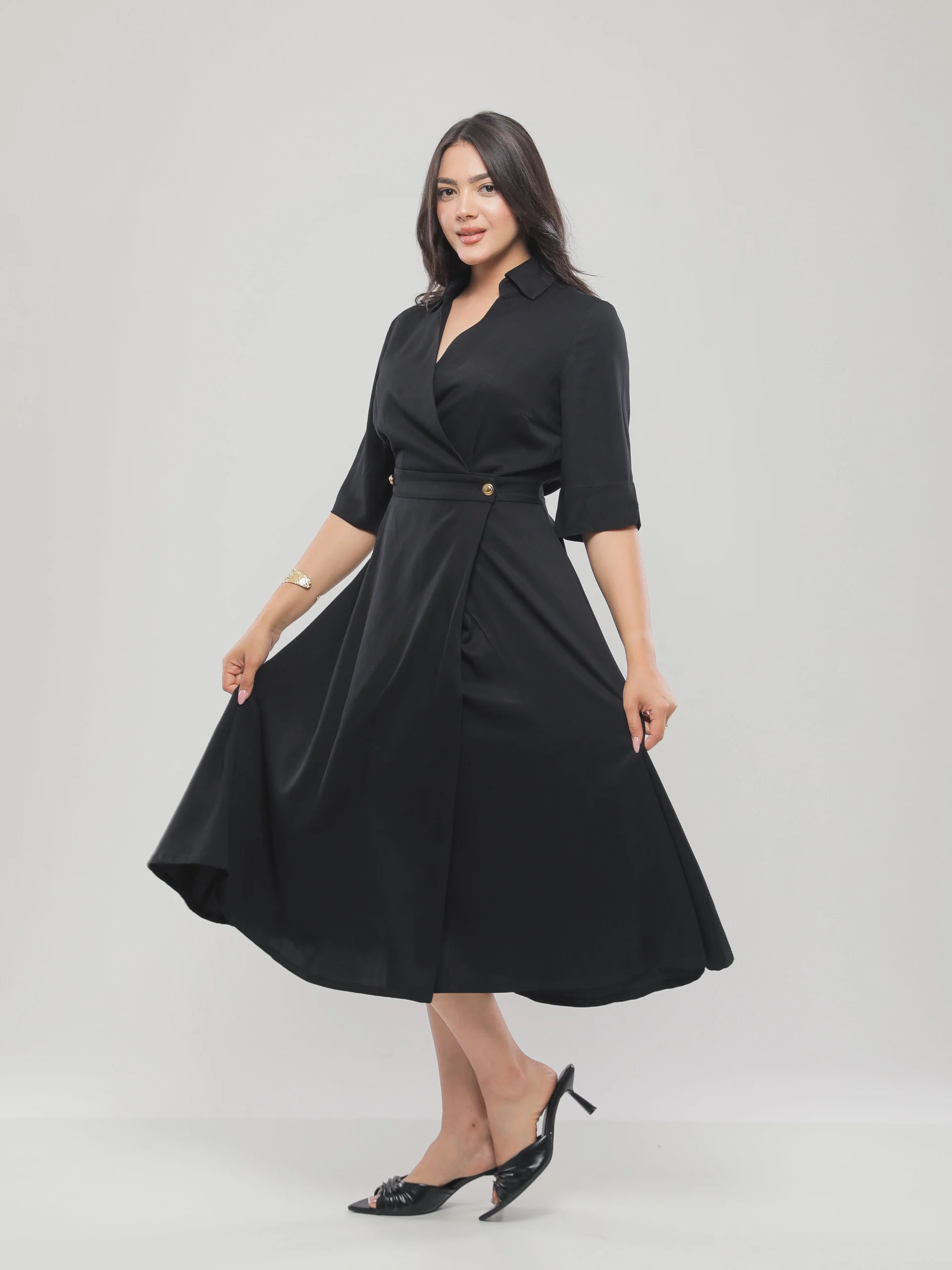ROBE MIDI PORTEFEUILLE FLUIDE