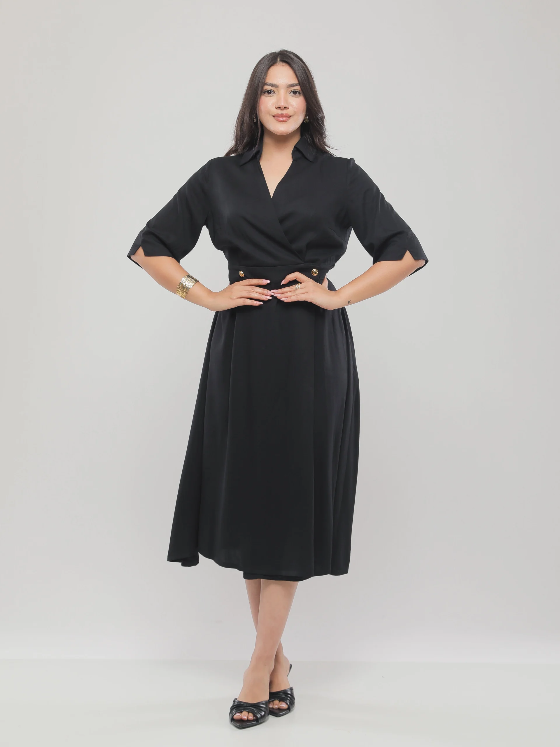 ROBE MIDI PORTEFEUILLE FLUIDE