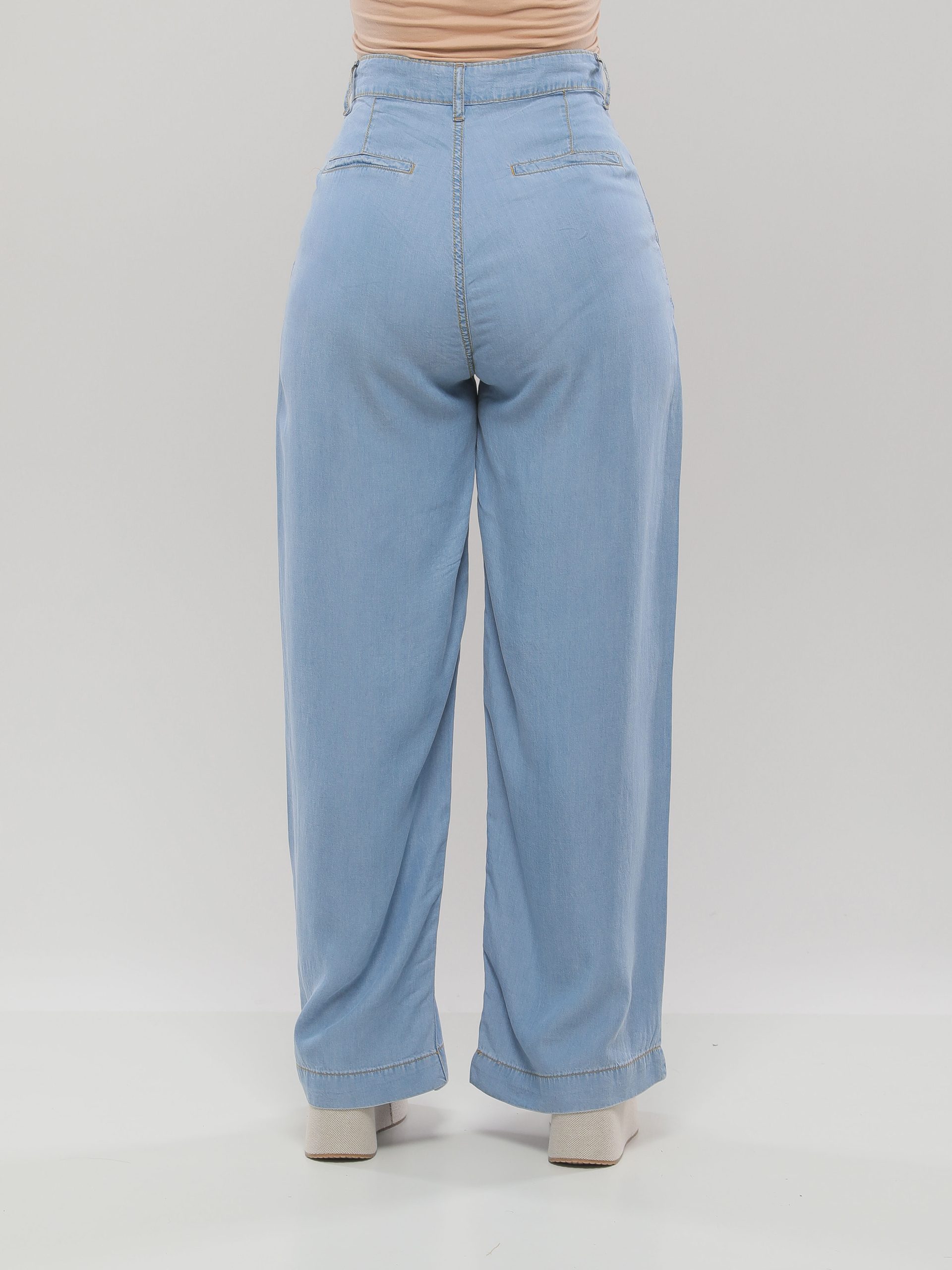 PANTALON LARGE FLUIDE A TAILLE HAUTE