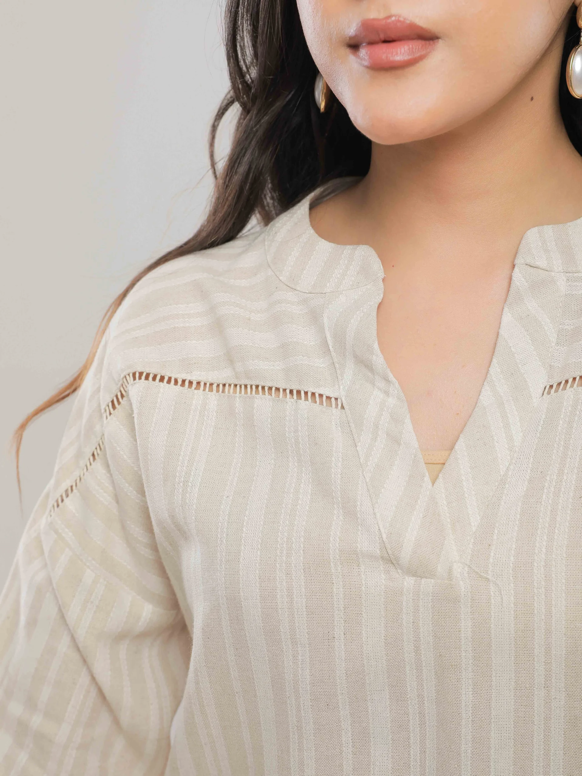 BLOUSE EN LIN À RAYURES FINES