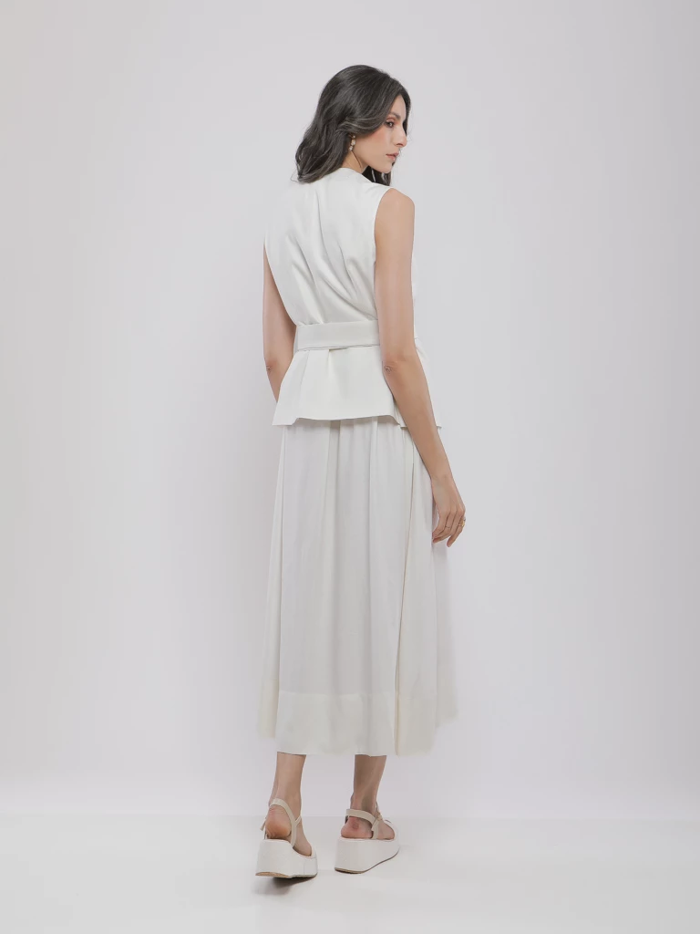 ROBE LONGUE AVEC VESTE SANS MANCHES CHIC