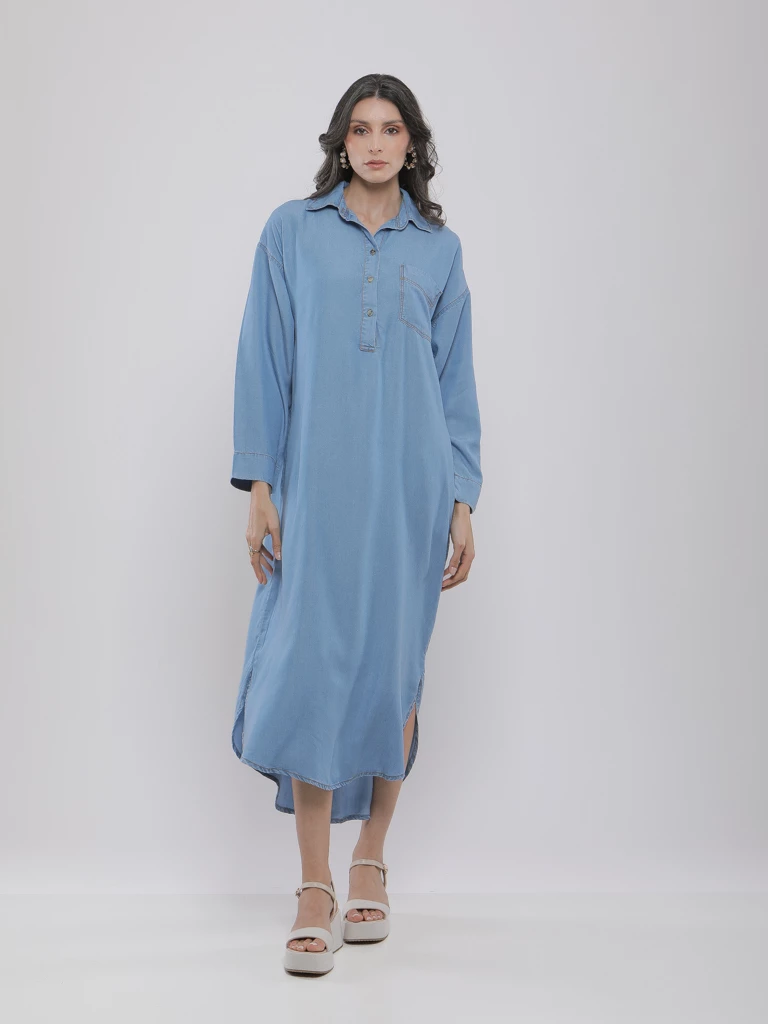 ROBE CHEMISE LONGUE EN TENCEL™