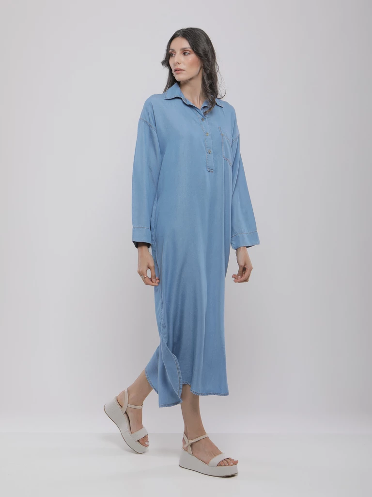 ROBE CHEMISE LONGUE EN TENCEL™