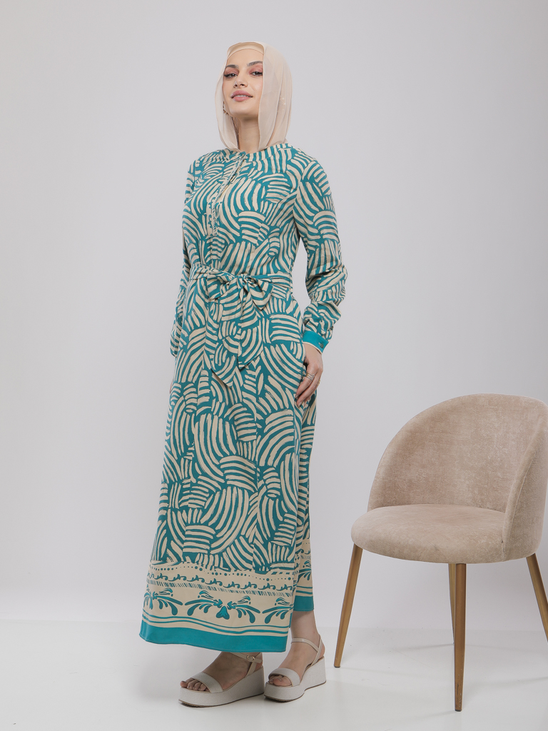 ROBE CHEMISE IMPRIMÉE À CEINTURE