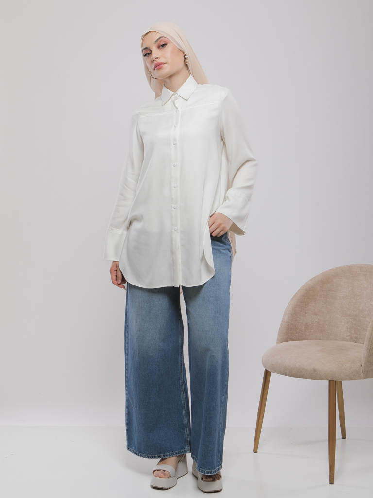 CHEMISE LONGUE À COUPE DROITE