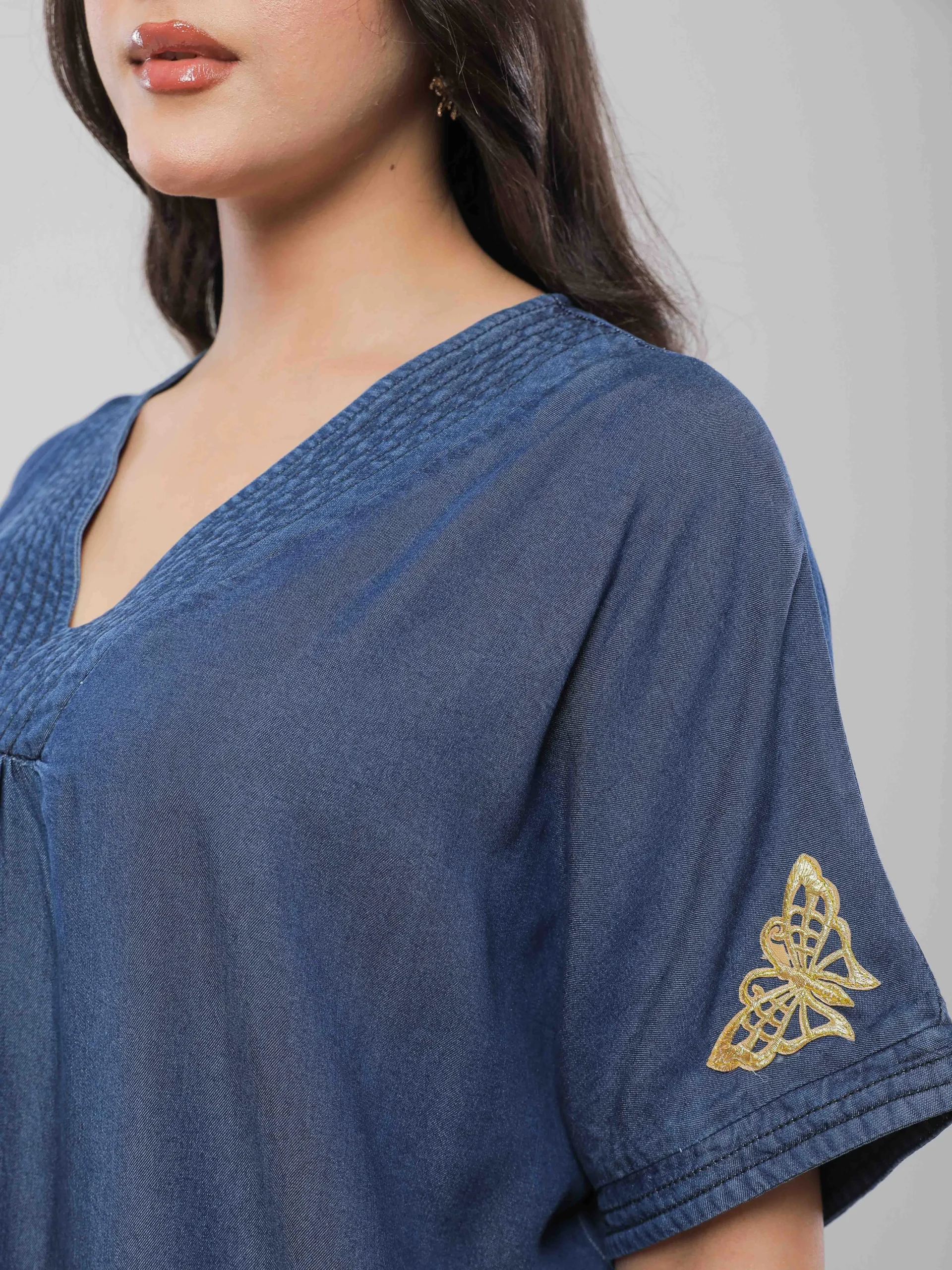 ROBE JEBBA LONGUE FLUIDE À COL V ET MOTIFS ÉLÉGANTS