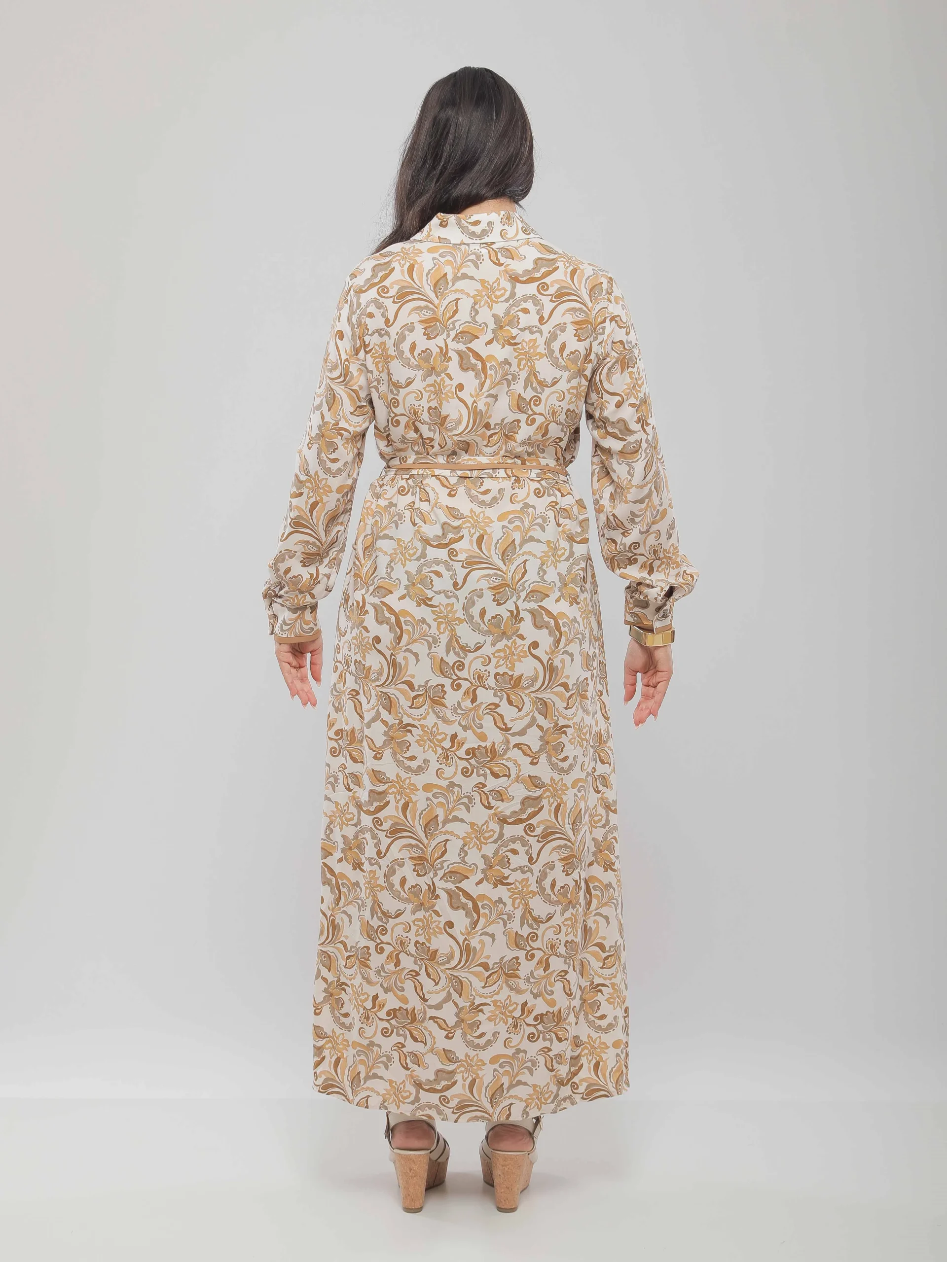 ROBE CHEMISE IMPRIMÉE À CEINTURE