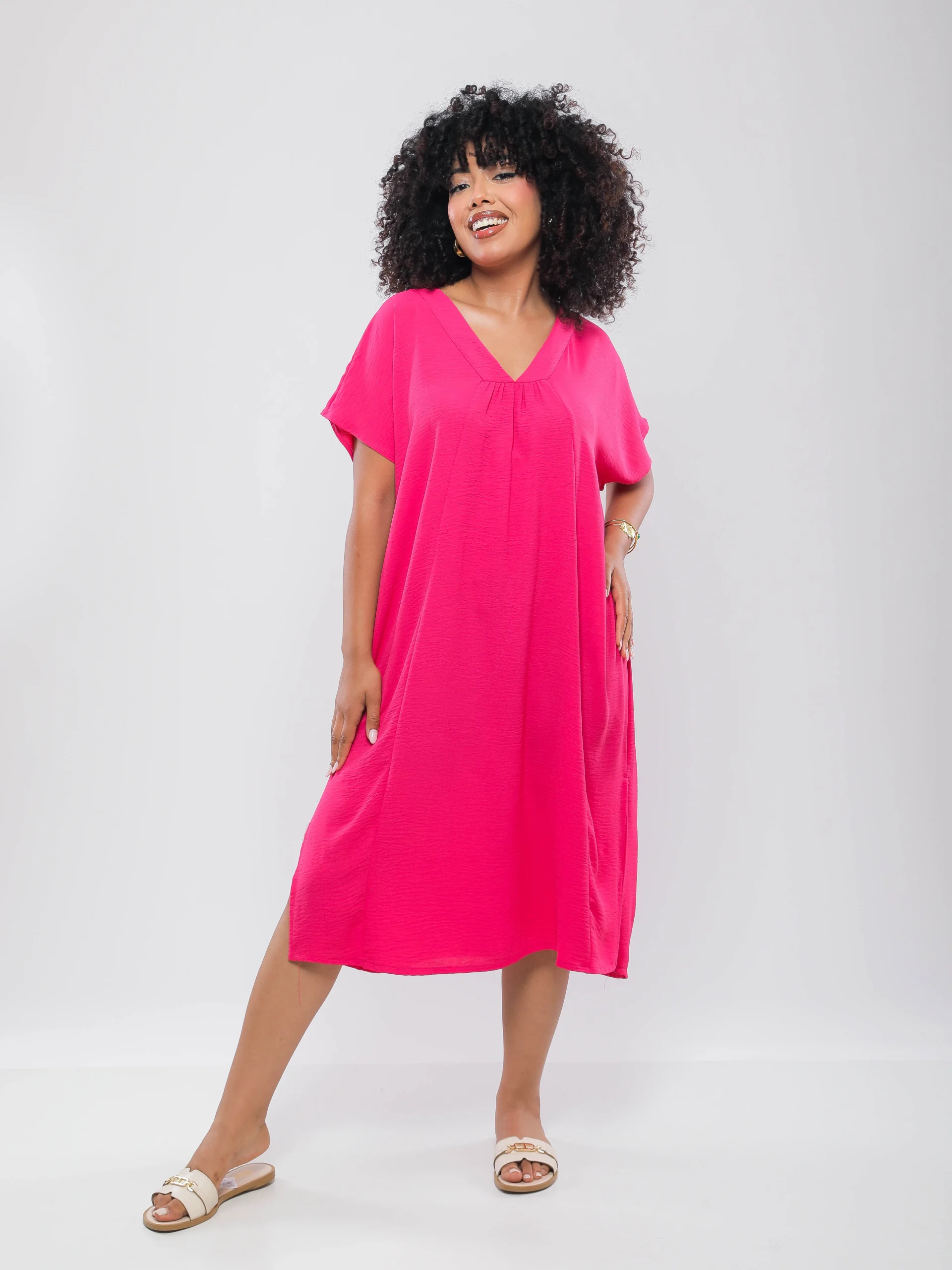 ROBE JEBBA À MANCHES COURTES ET LARGES