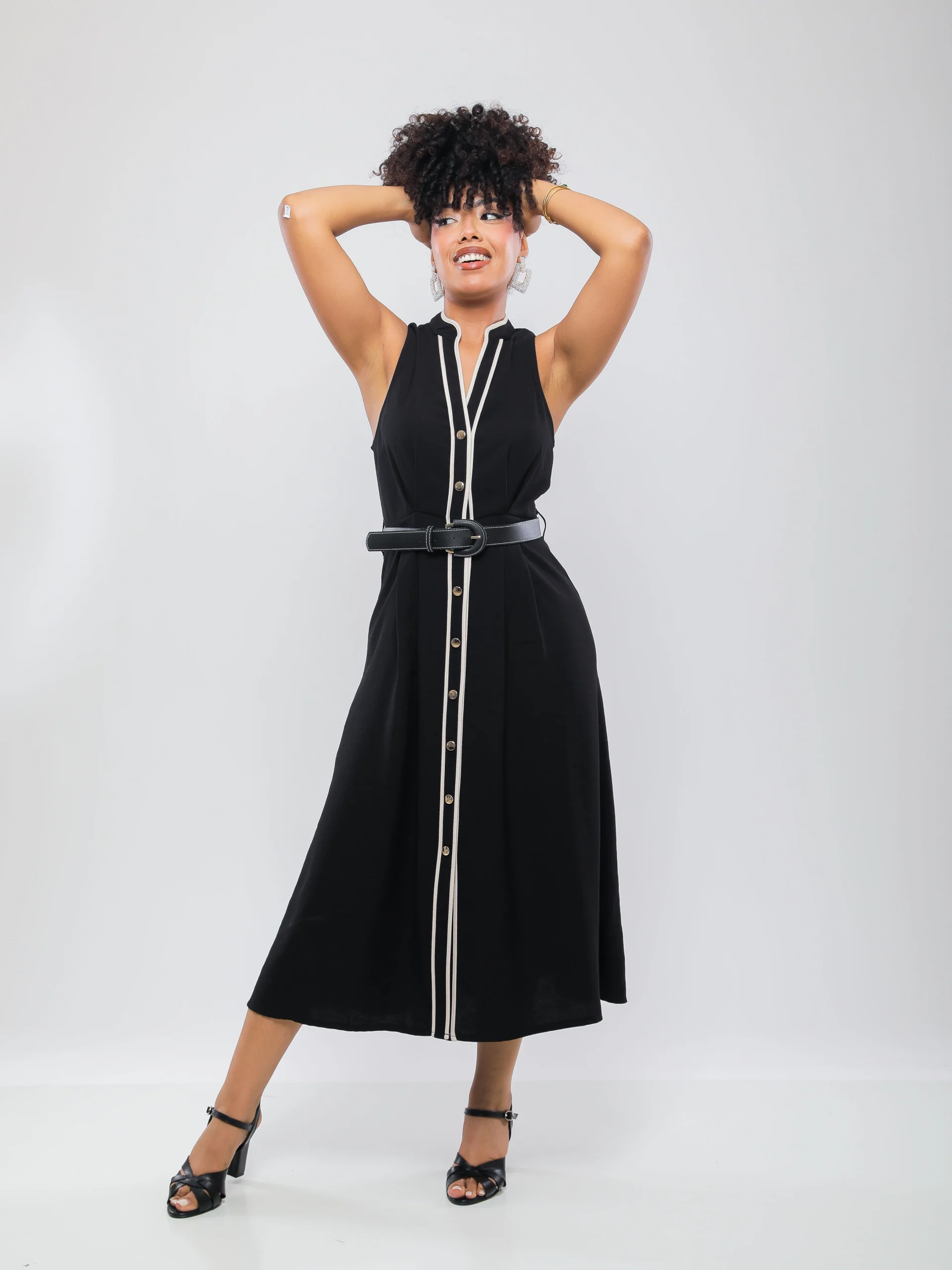 ROBE MI-LONGUE BICOLORE ÉLÉGANT