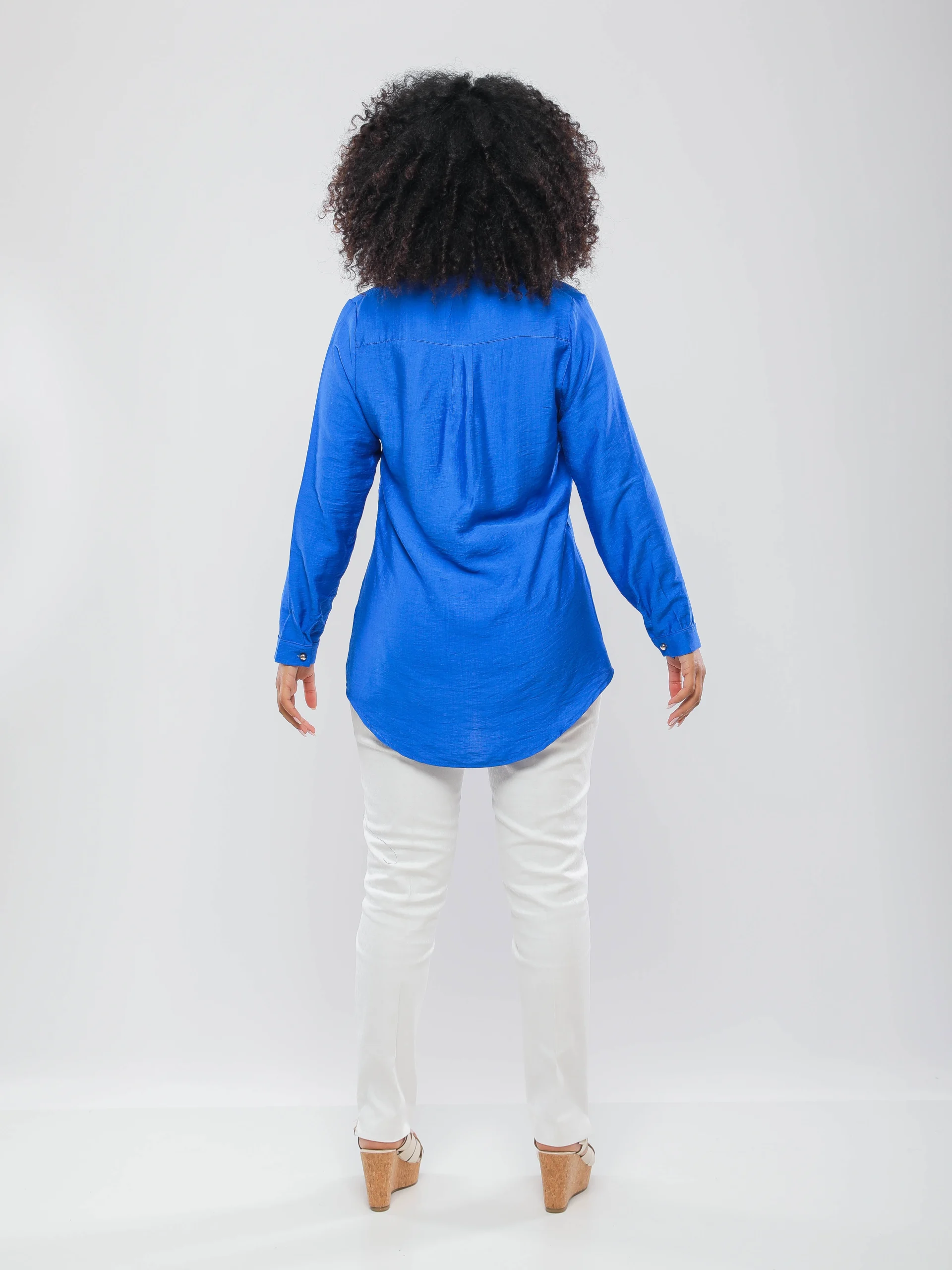 CHEMISE LONGUE COL MAO BOUTONNÉE