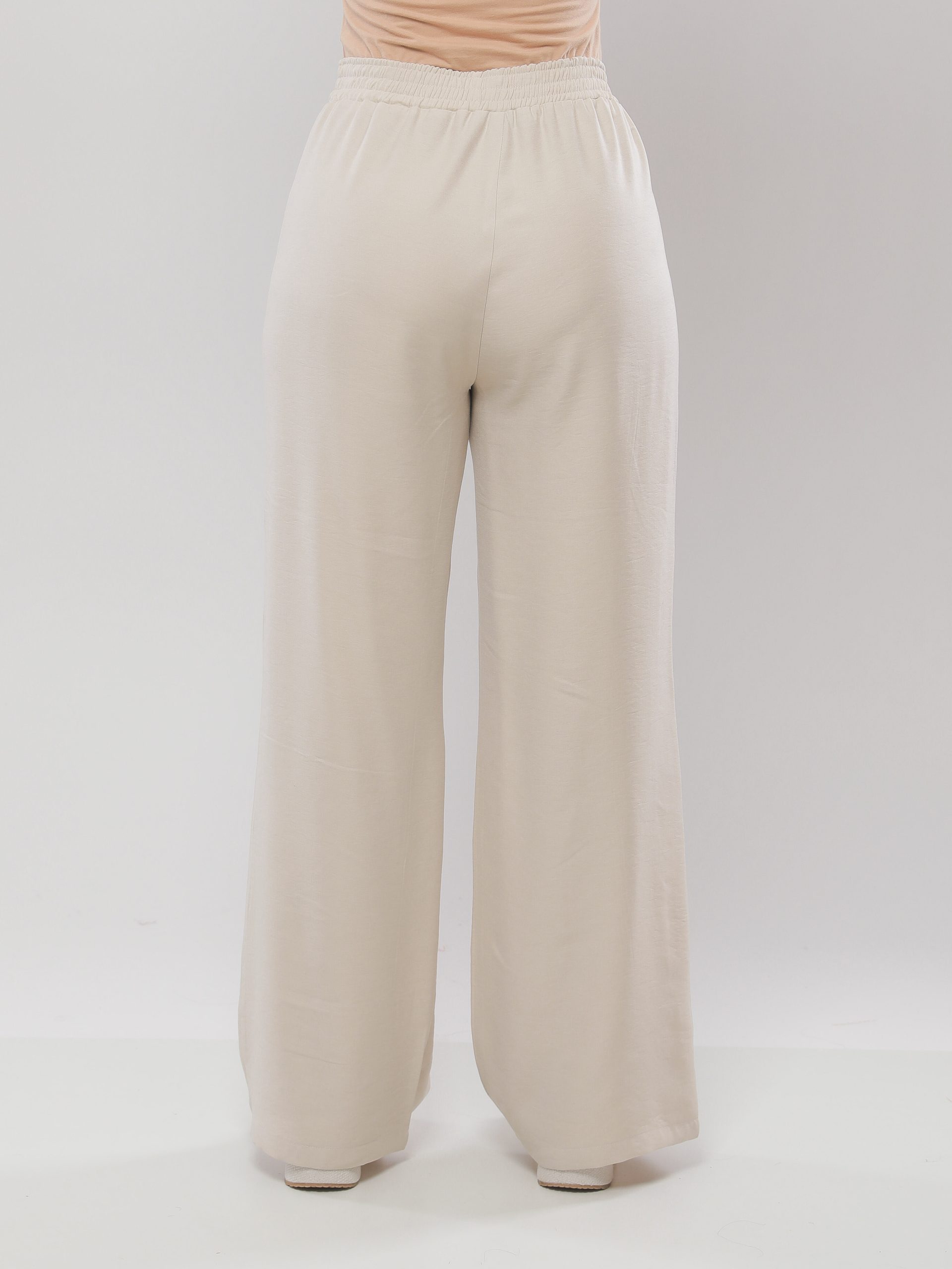 PANTALON LARGE À TAILLE ÉLASTIQUÉE