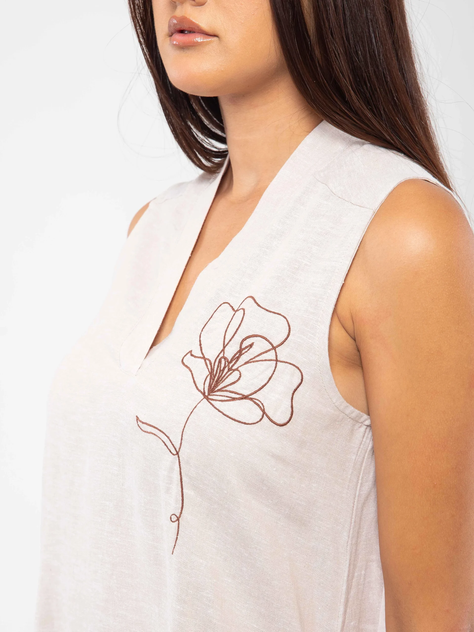 ROBE EN LIN MI-LONGUE