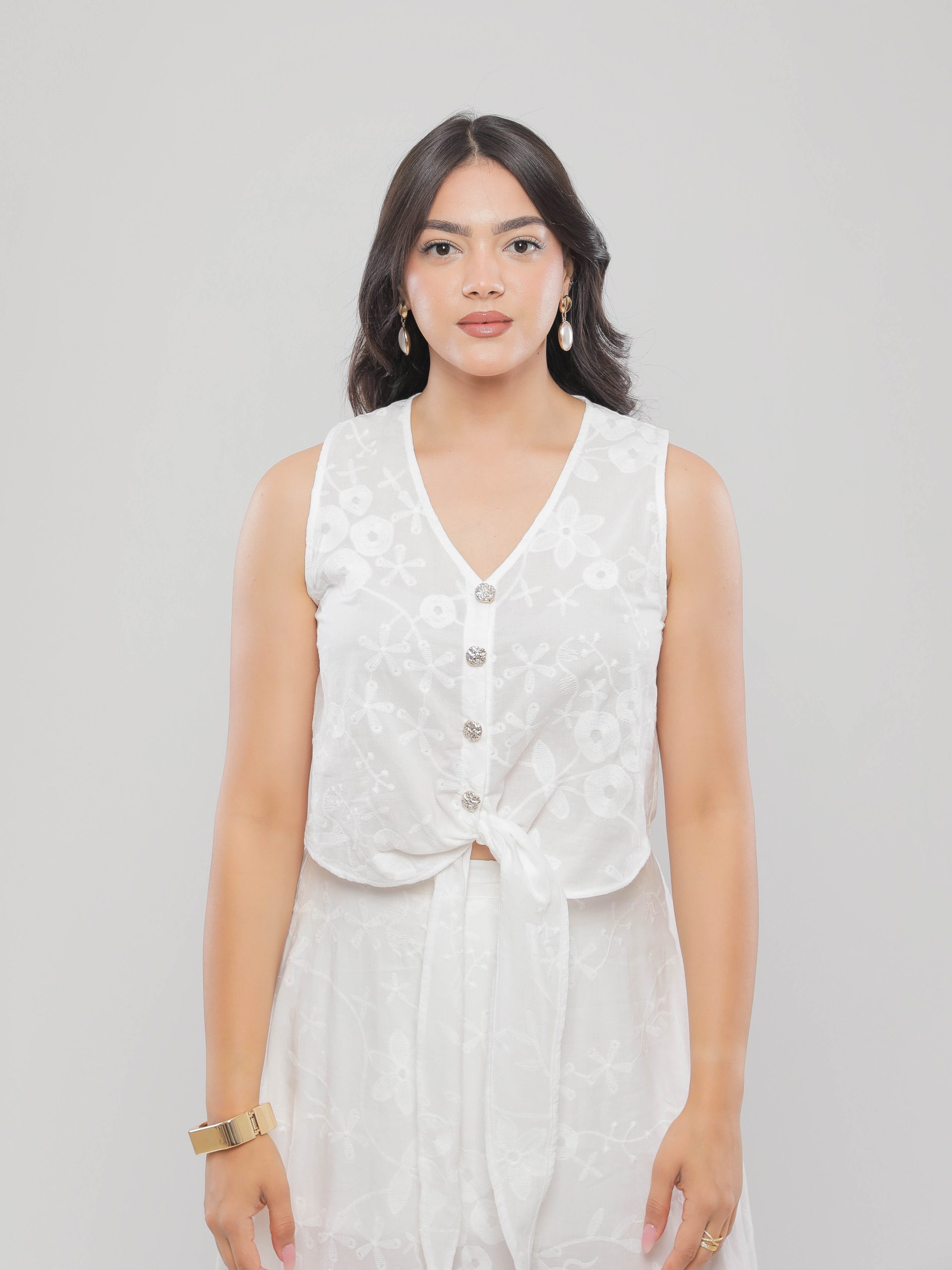 ENSEMBLE LONG EN DENTELLE FLORALE ÉLÉGANT