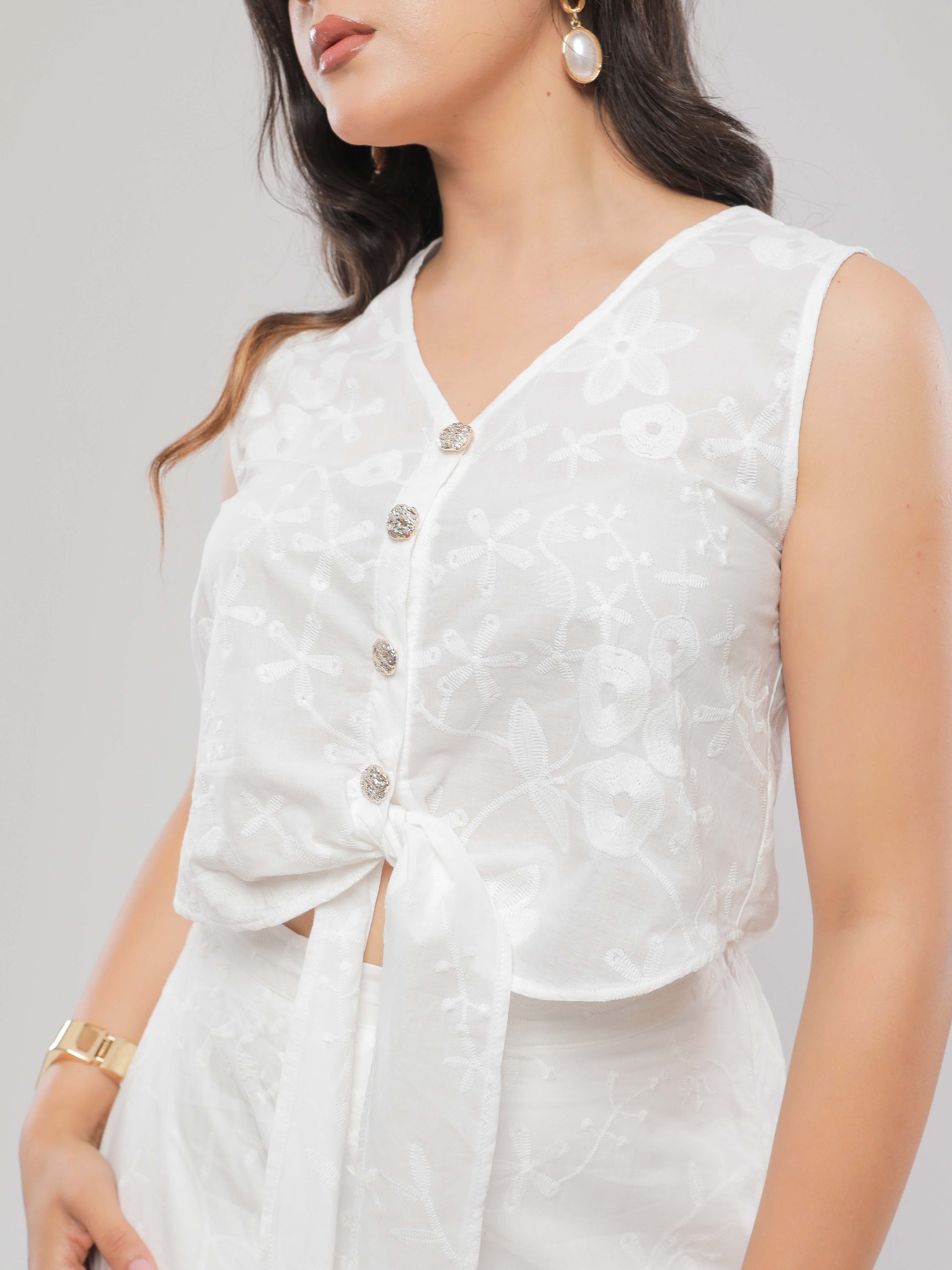 ENSEMBLE LONG EN DENTELLE FLORALE ÉLÉGANT