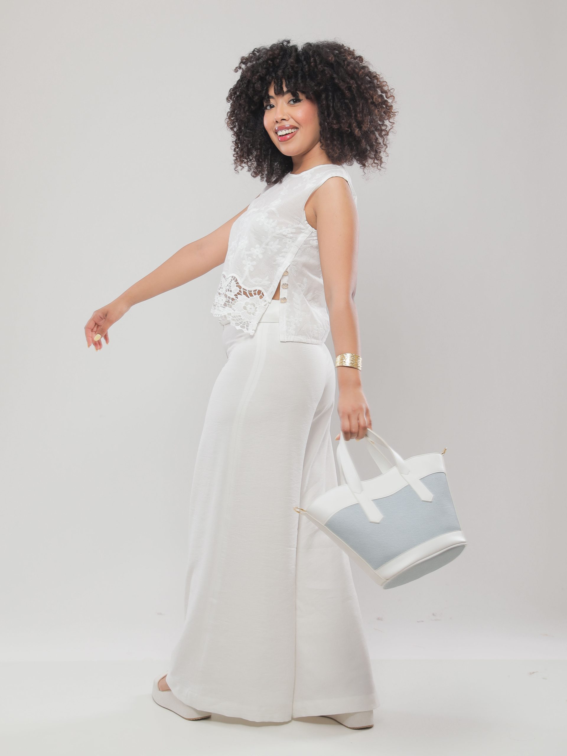 PANTALON FLUIDE EN VISCOSE À CEINTURE NOUÉE
