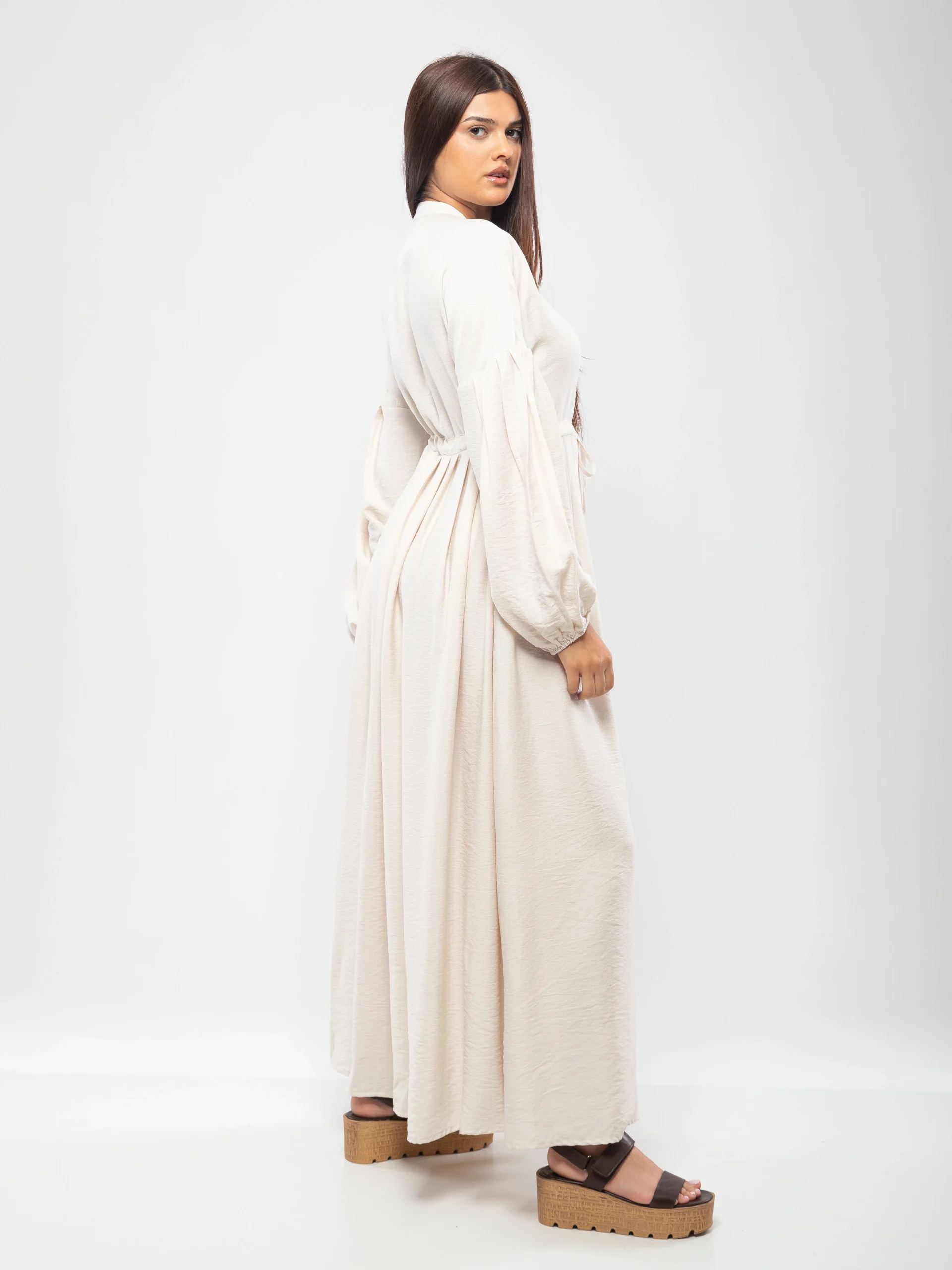 ROBE LONGUE FLUIDE À TAILLE AJUSTABLE