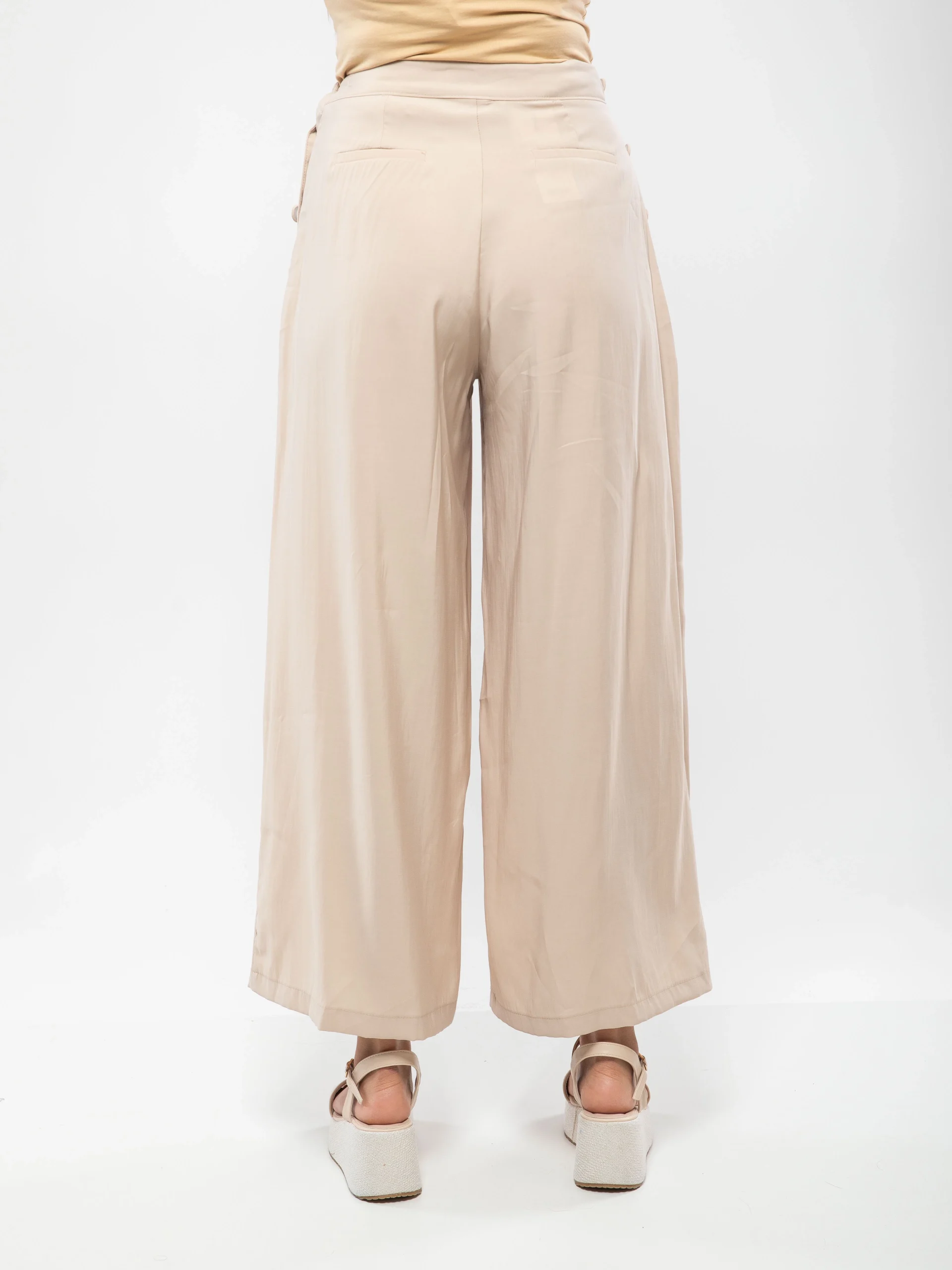 PANTALON LARGE À TAILLE HAUTE