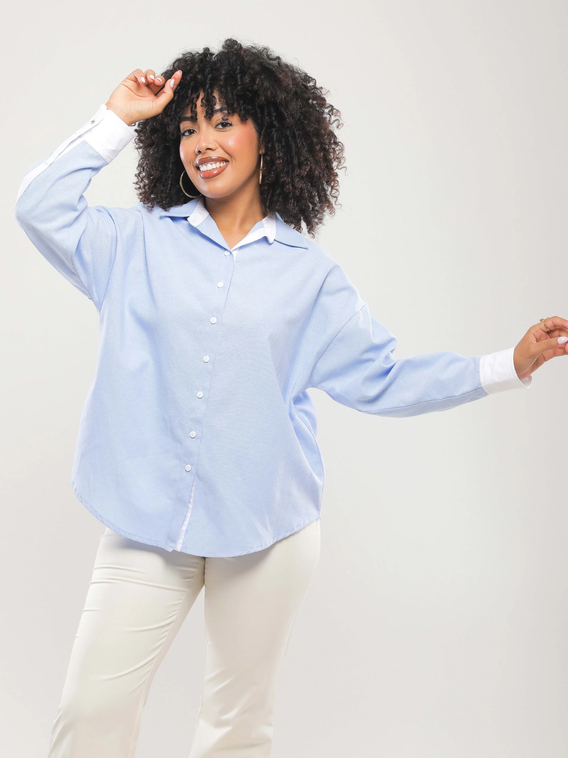CHEMISE OVERSIZE À COL CLASSIQUE