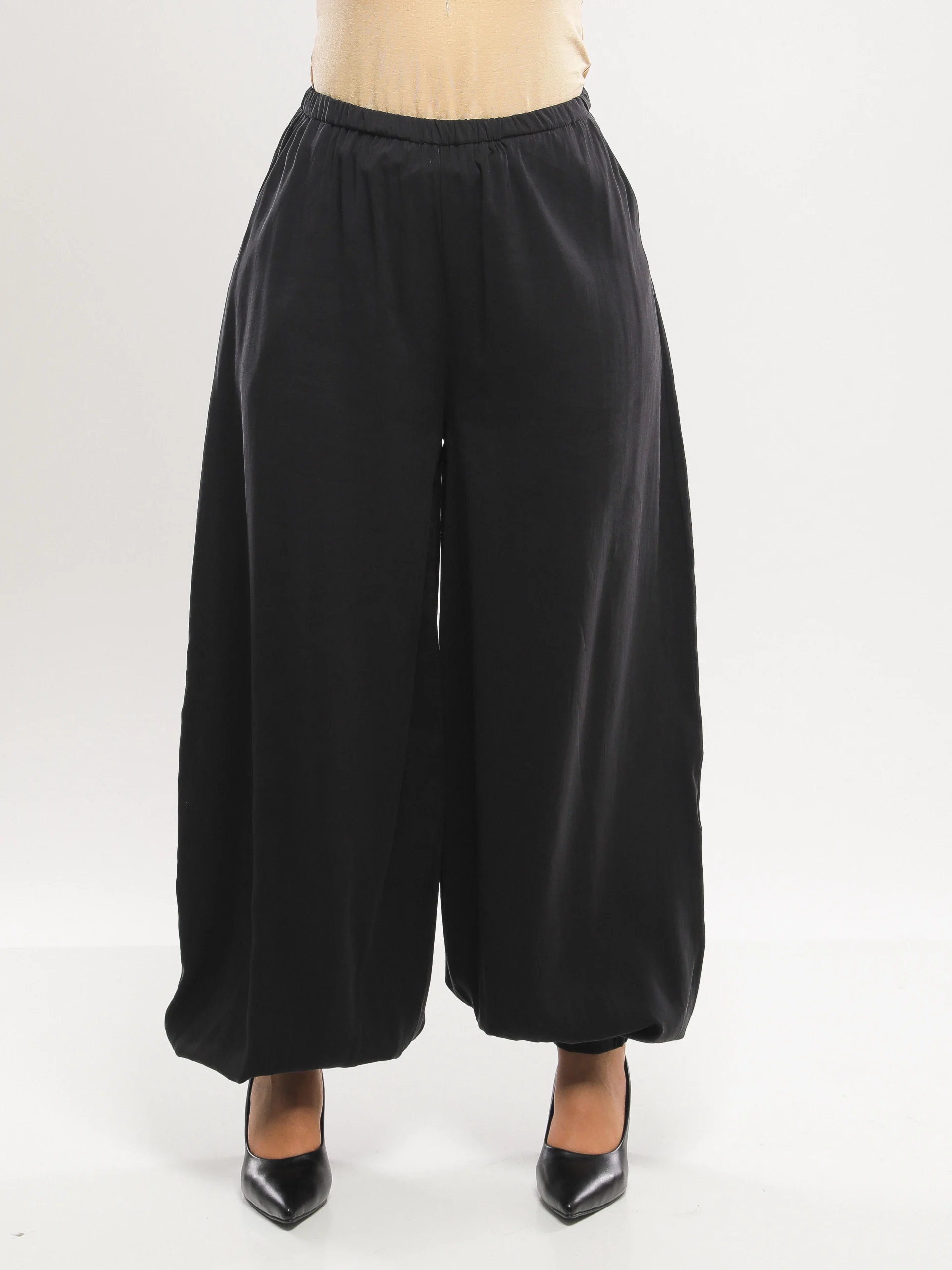 PANTALON FLUIDE À JAMBES BOUFFANTES