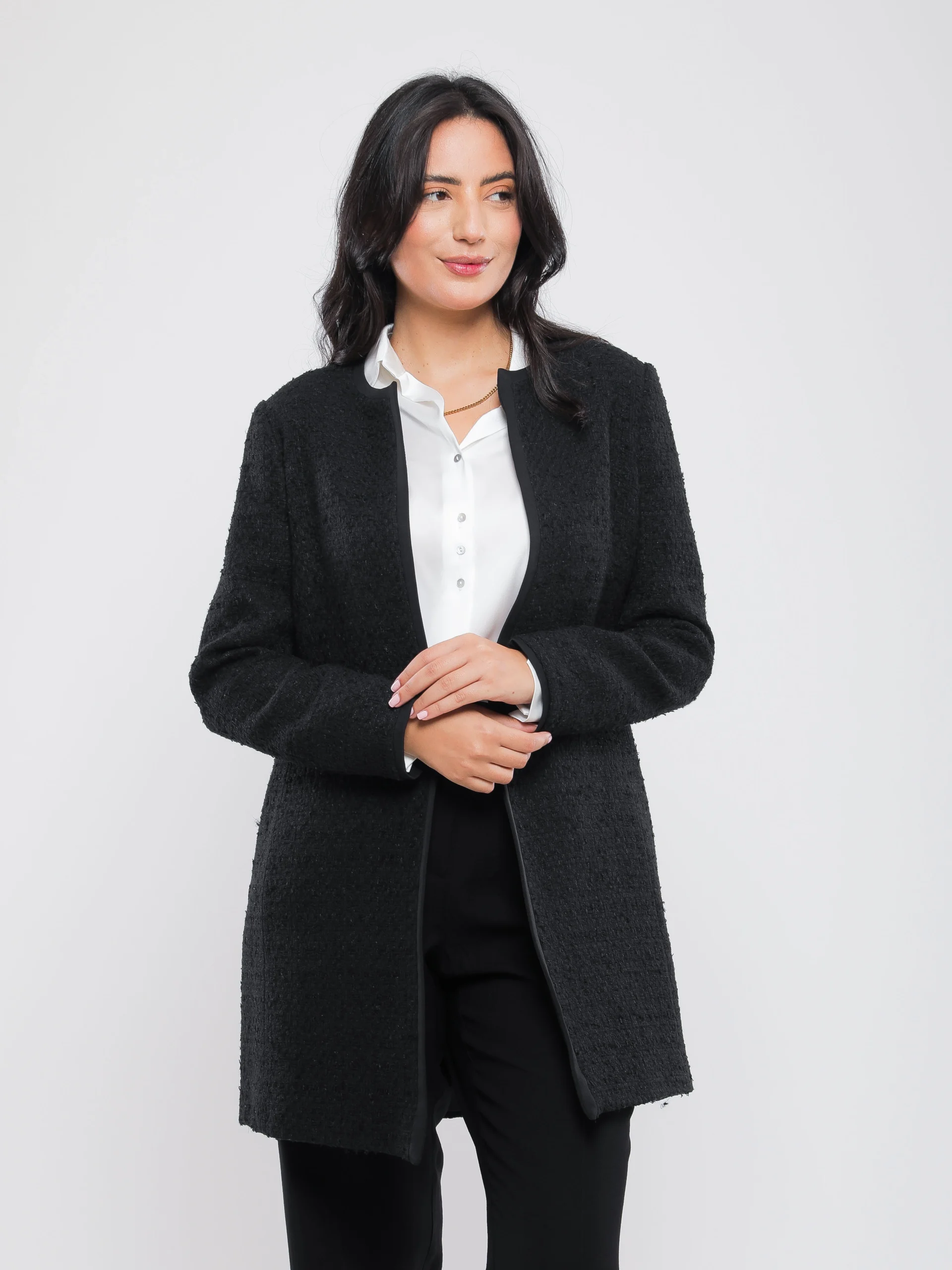 VESTE LONGUE À COUPE DROITE