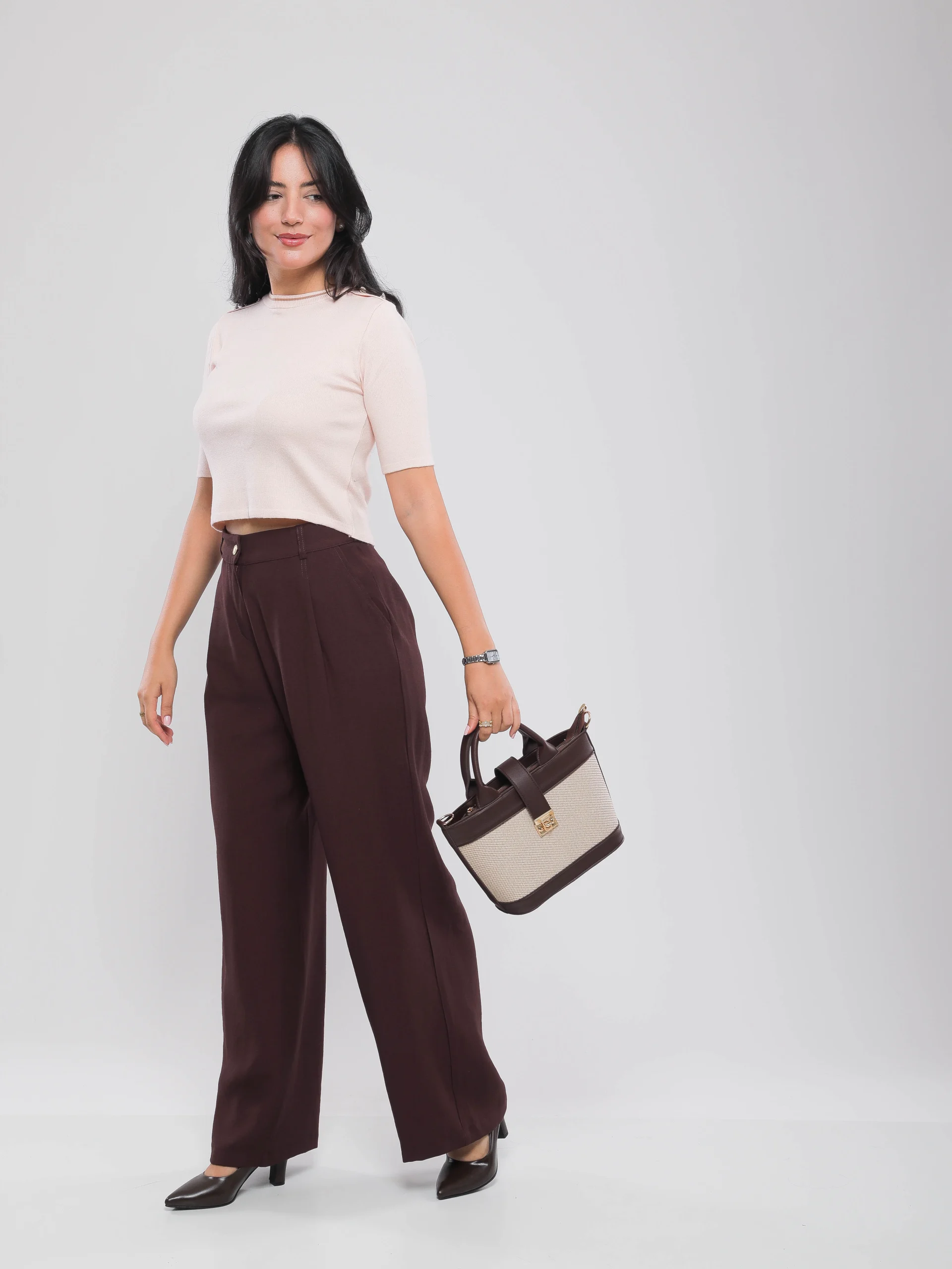 PANTALON LARGE À PINCES