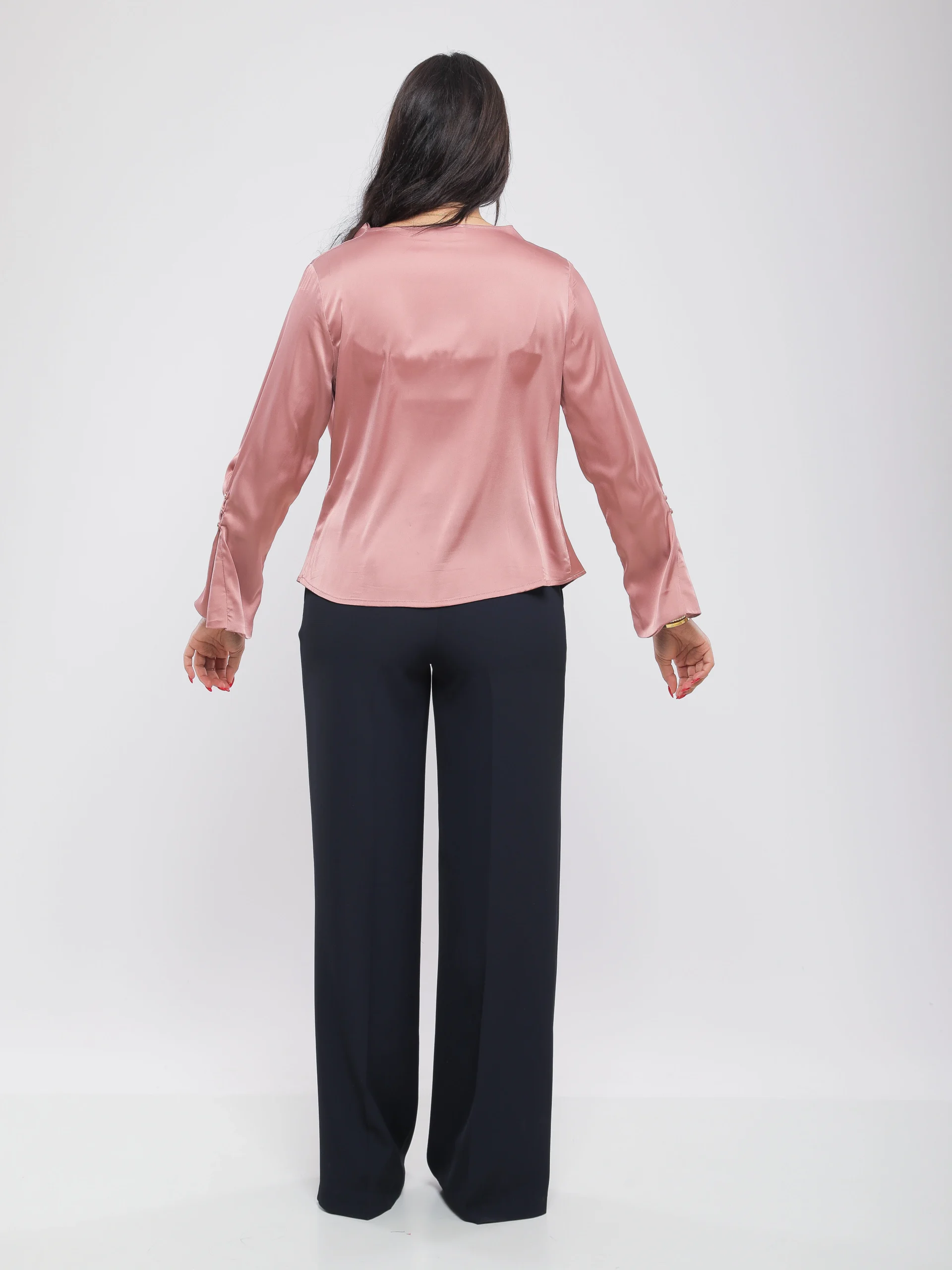 BLOUSE À COL DRAPÉ